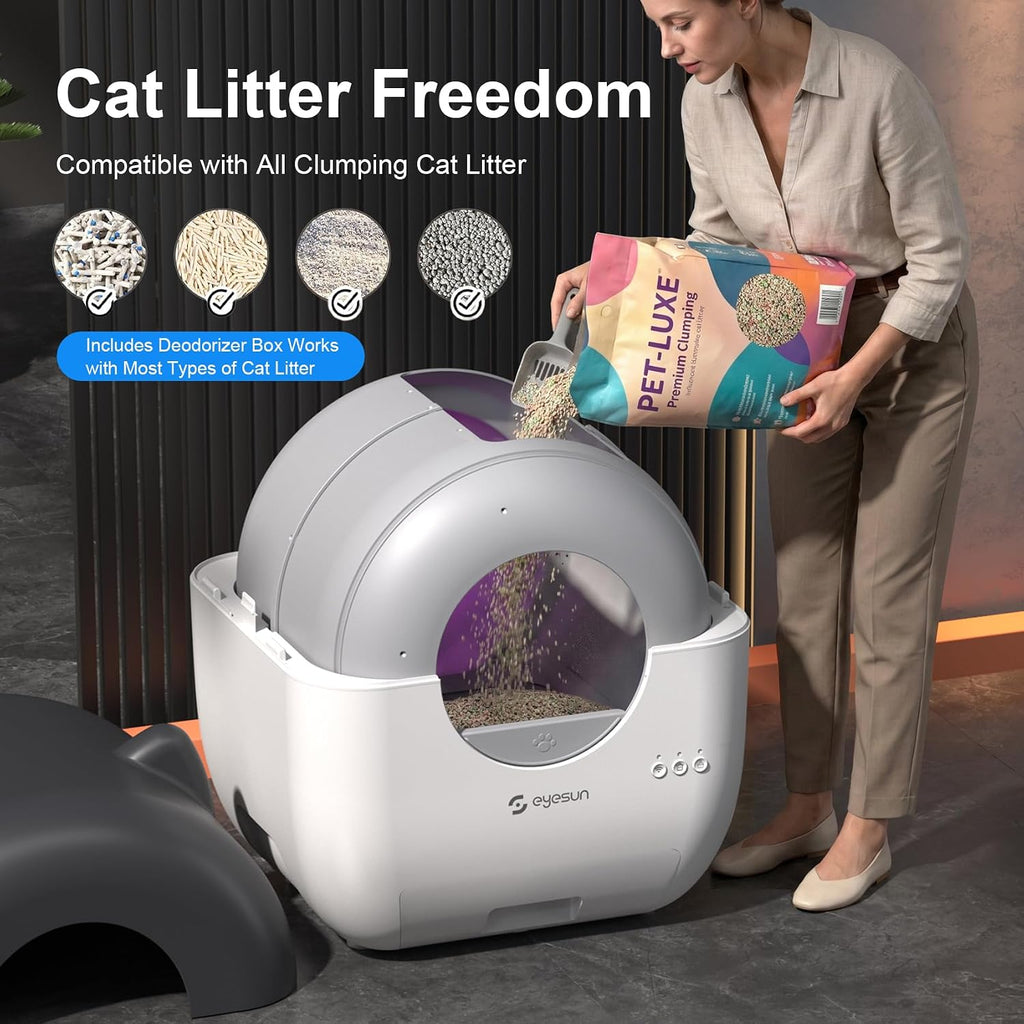 Self-Cleaning Cat Litter Box – 76L Automatic Cat Toilet with App Control