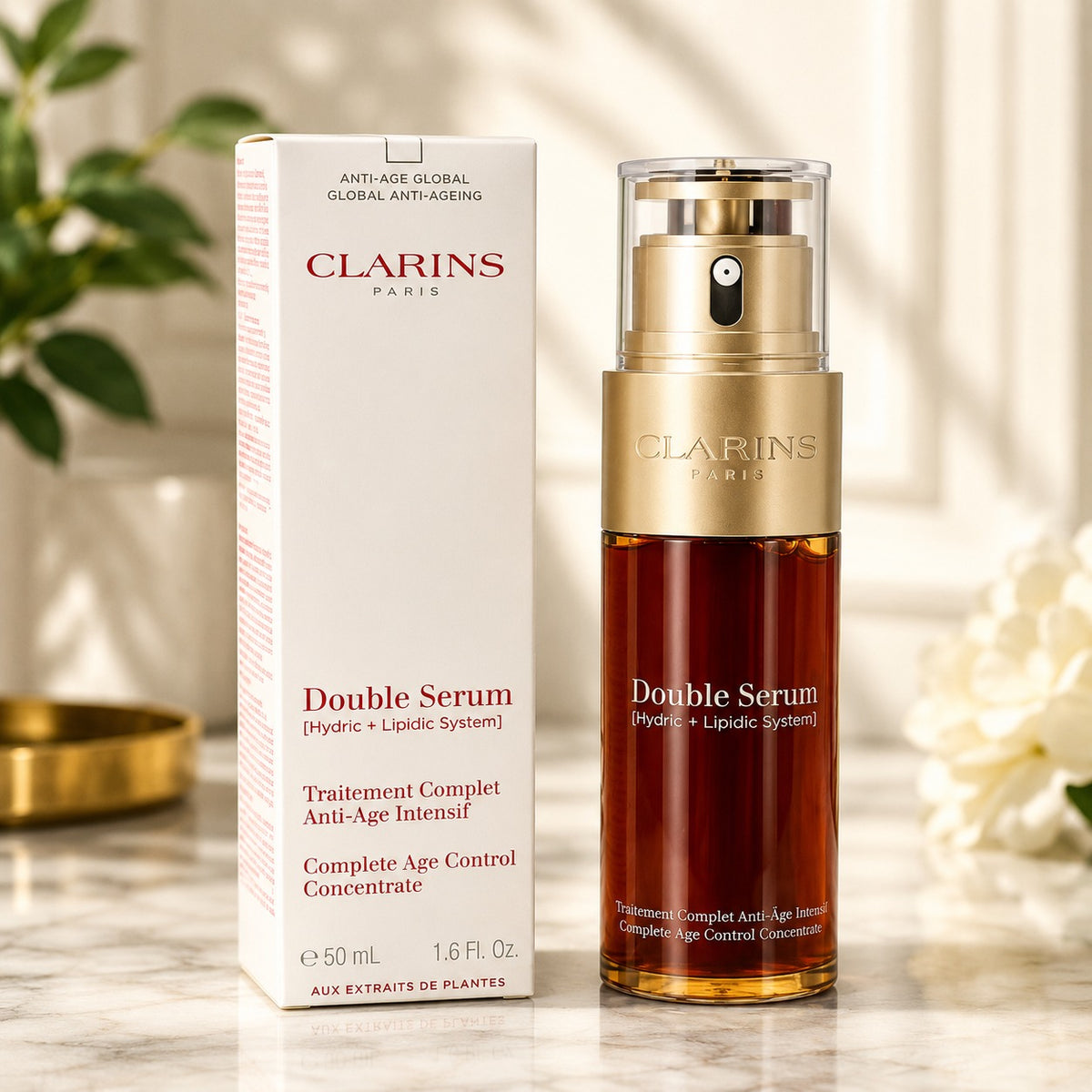 Clarins Double Serum Anti-Aging Face Serum 50ml / 1.6oz Age Control Concentrate New