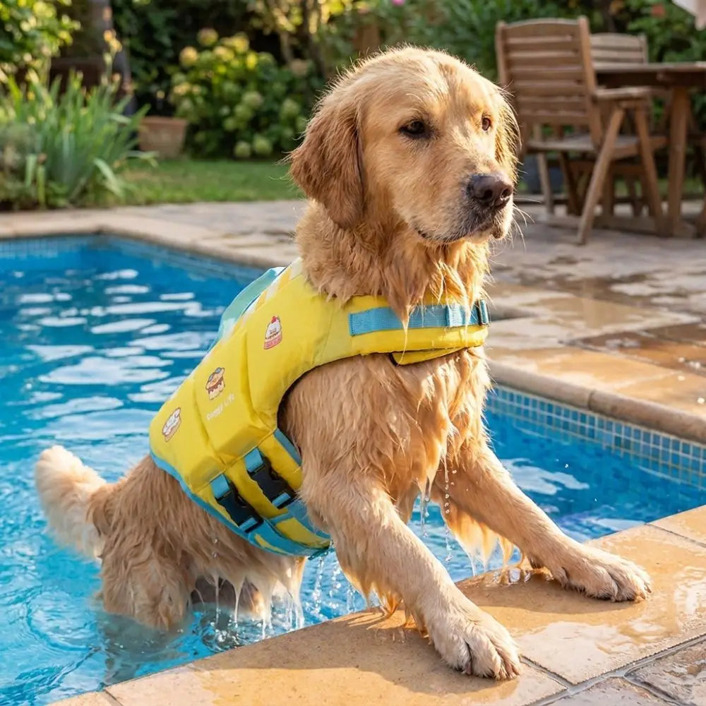 Dog Life Jacket – Safety Vest with Head Support & Rescue Handle