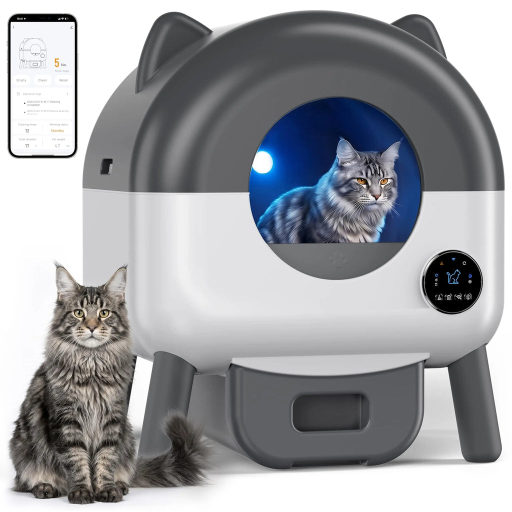 Self-Cleaning Cat Litter Box – 76L Automatic Cat Toilet with App Control