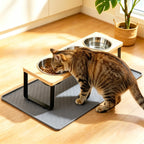 Elevated Cat Feeder with 3 Stainless Steel Bowls – Raised Pet Feeding Station