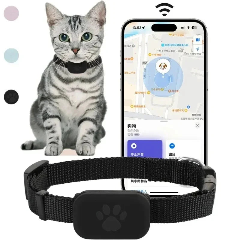 Mini Bluetooth GPS Pet Tracker for Dogs & Cats – Smart Collar Locator with Real-Time Location Tracking