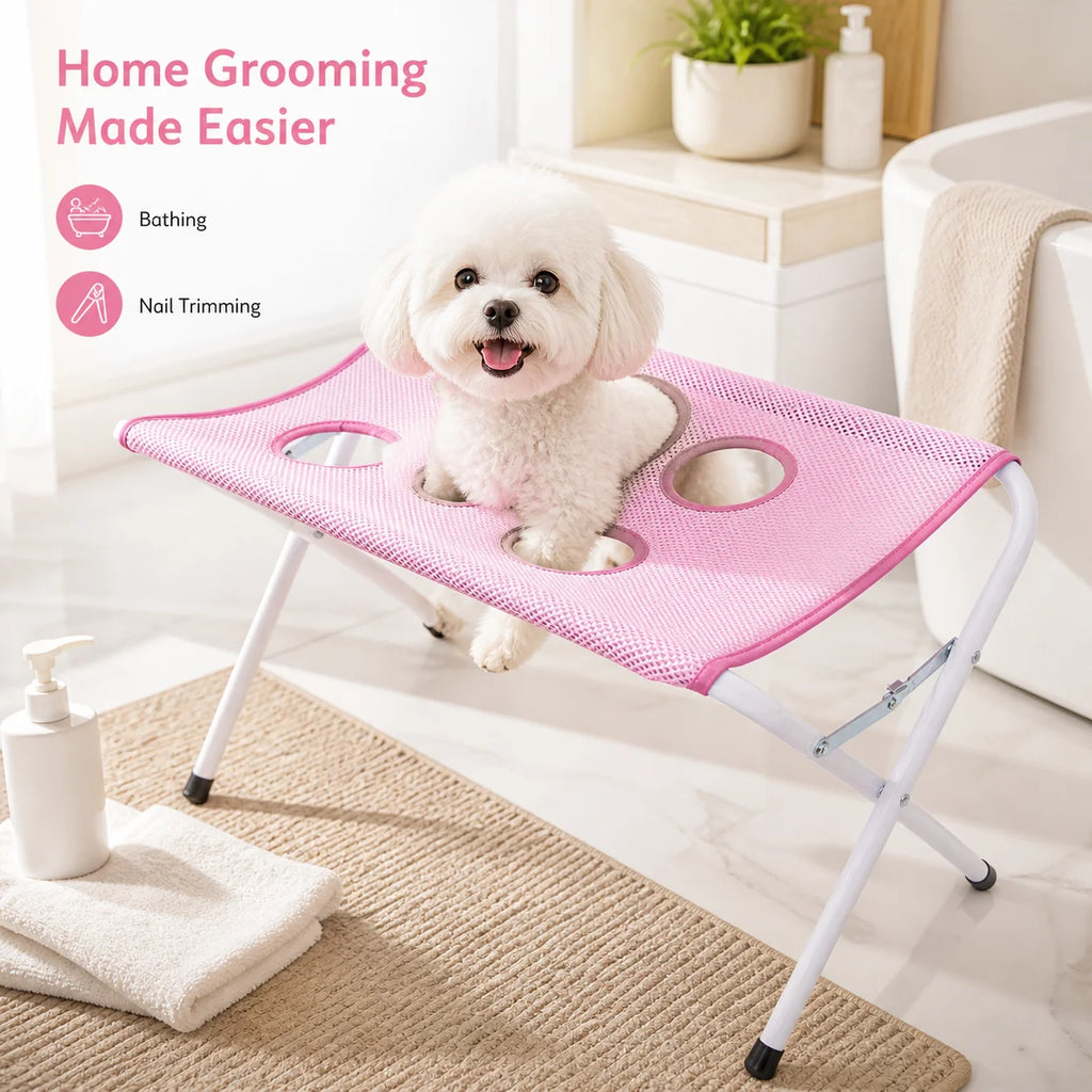 Pet Grooming Hammock – Hands-Free Bathing & Grooming Stand