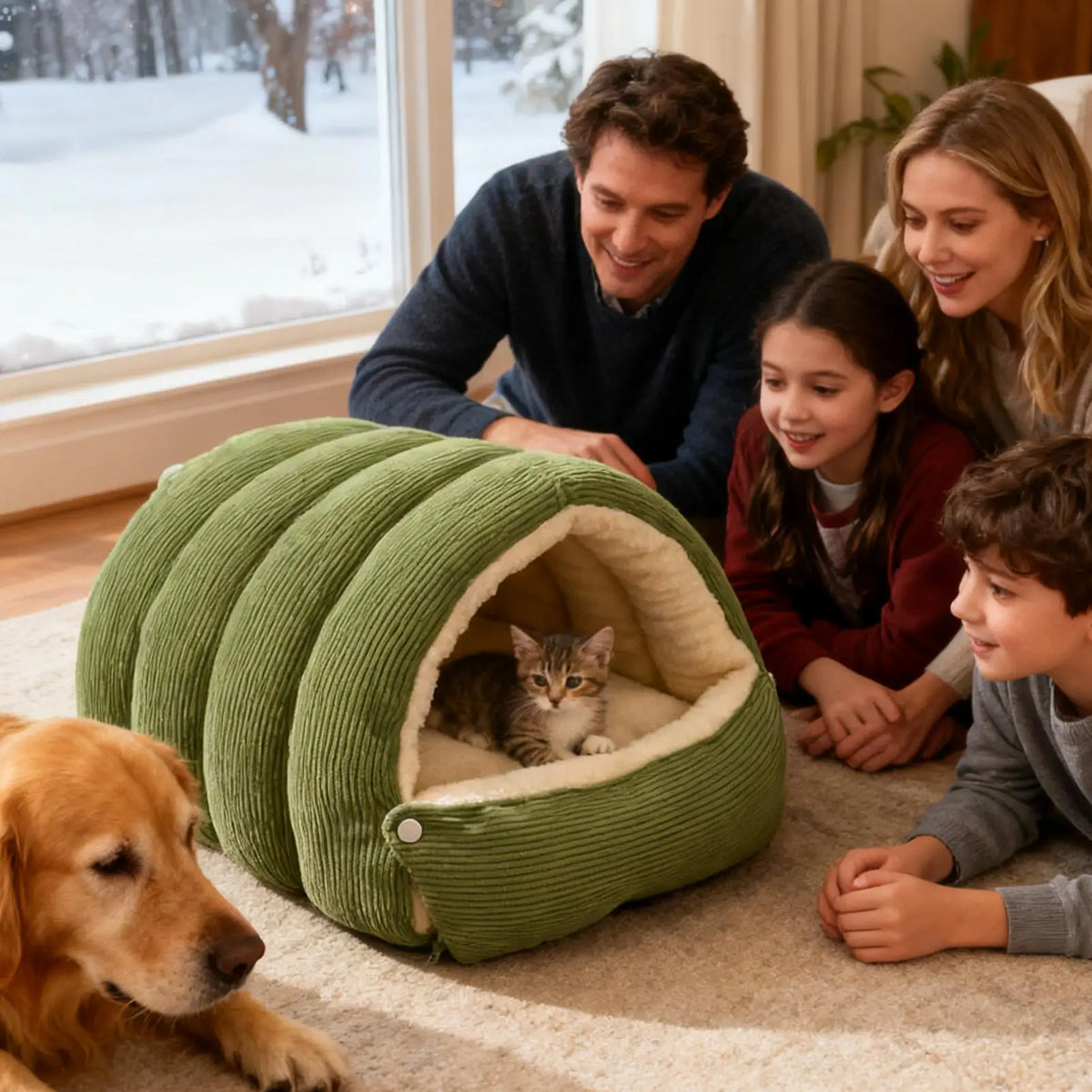 Cozy Cat Cave Bed – Warm & Comfortable Hideaway for Cats