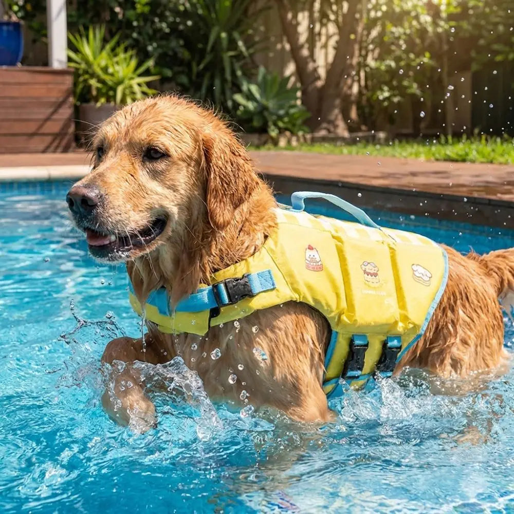 Dog Life Jacket – Safety Vest with Head Support & Rescue Handle