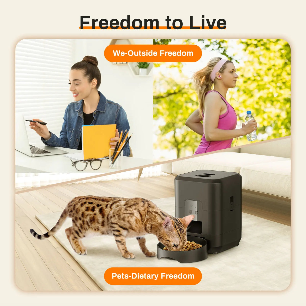 Automatic Pet Feeder – Timed Smart Food Dispenser for Cats & Dogs