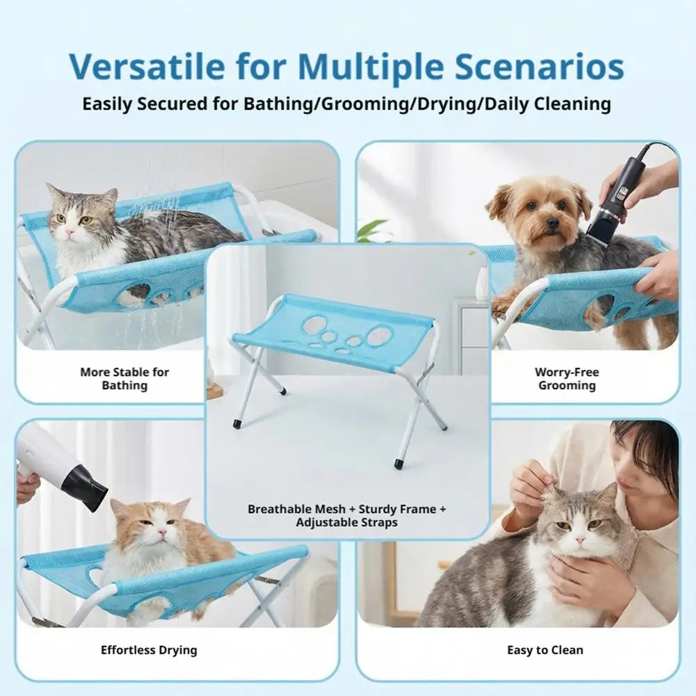 Pet Grooming Hammock – Hands-Free Bathing & Grooming Stand