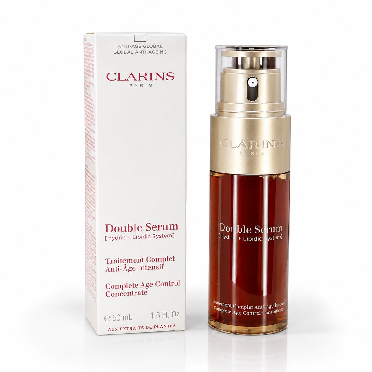 Clarins Double Serum Anti-Aging Face Serum 50 ml / 1.6oz Hydric + Lipidic System New