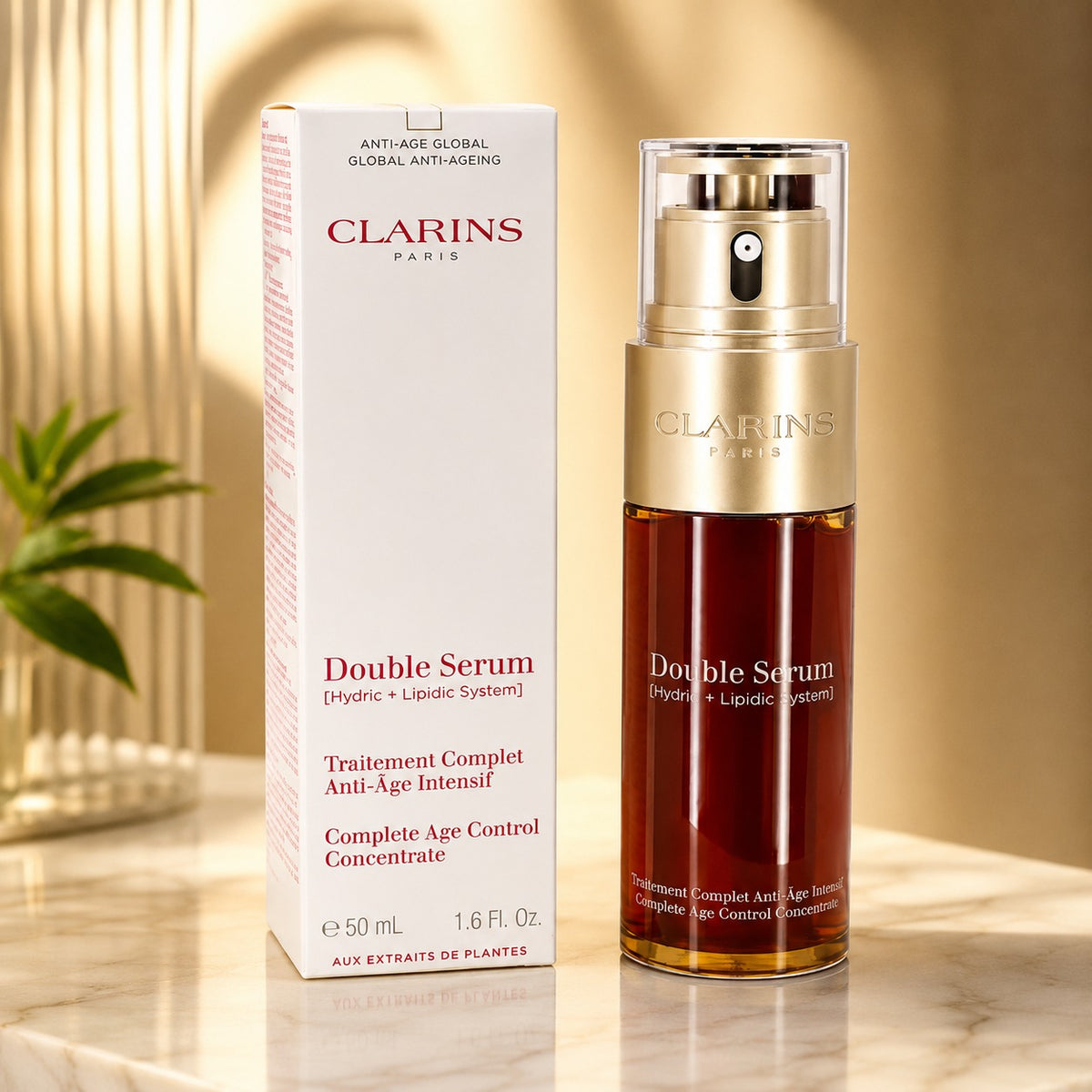 Clarins Double Serum Anti-Aging Face Serum 50ml / 1.6oz Age Control Concentrate New
